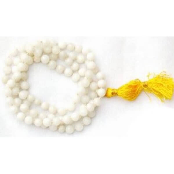 White Agate mala