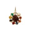 Multicolor pendent 5 mukhi rudraksha