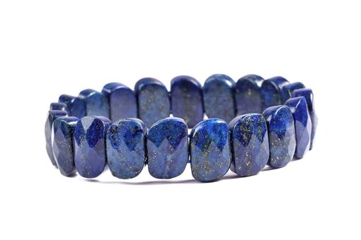 WAVS Lapis Lazuli Hexotic Faceted Shaped Cut Stone Crystal Bracelet