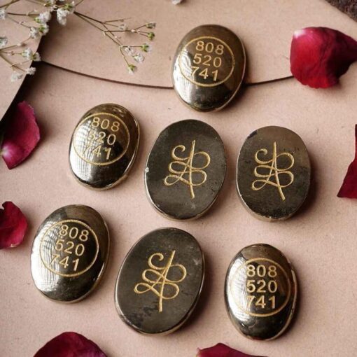 Good Luck Stone Pyrite Zibu Symbol Coin for Financial Growth & Abundance - Fortune & Wealth Magnet, Reiki Healing, Vastu Decor for Home & Office - 808 520 741 - Image 5