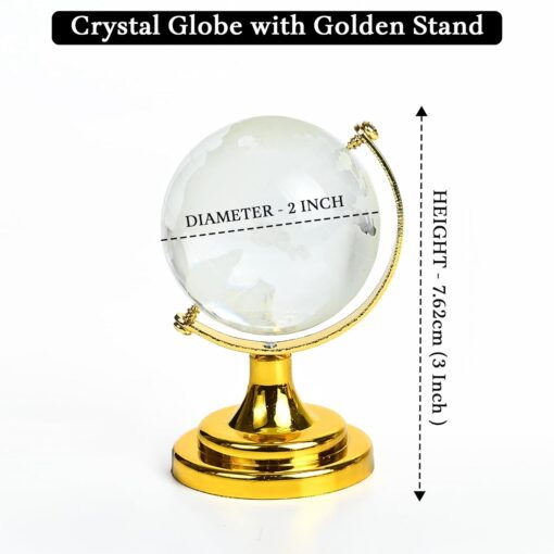 Fengshui Crystal Ball with Golden Stand for Positive energy Success and prosperty - Image 3