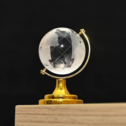 Fengshui Crystal Ball with Golden Stand for Positive energy Success and prosperty - Image 6