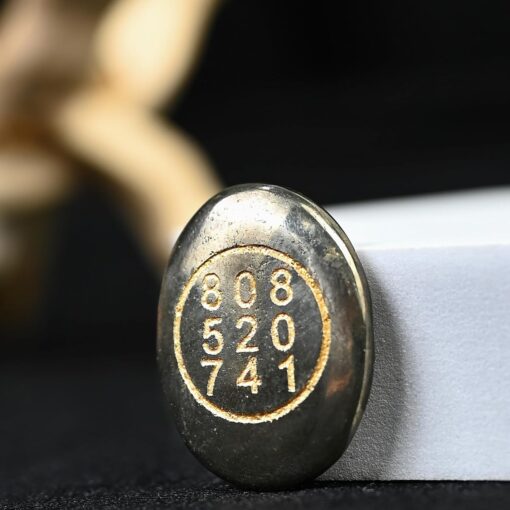 Good Luck Stone Pyrite Zibu Symbol Coin for Financial Growth & Abundance - Fortune & Wealth Magnet, Reiki Healing, Vastu Decor for Home & Office - 808 520 741 - Image 3