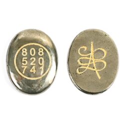 Good Luck Stone Pyrite Zibu Symbol Coin for Financial Growth & Abundance - Fortune & Wealth Magnet, Reiki Healing, Vastu Decor for Home & Office - 808 520 741