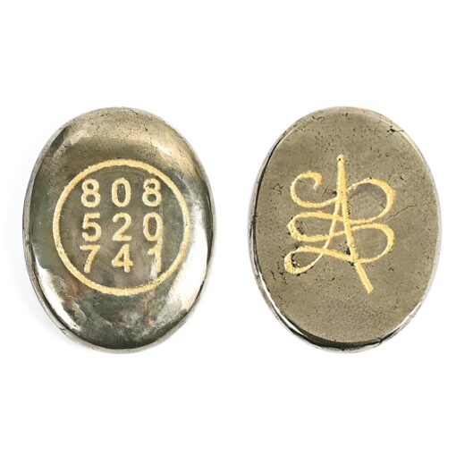 Good Luck Stone Pyrite Zibu Symbol Coin for Financial Growth & Abundance - Fortune & Wealth Magnet, Reiki Healing, Vastu Decor for Home & Office - 808 520 741
