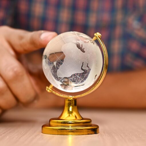 Fengshui Crystal Ball with Golden Stand for Positive energy Success and prosperty - Image 2