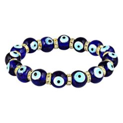 WAVS Blue Evil Eye Stretchable Bracelet for Men & Women