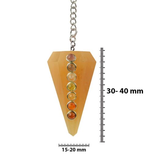 Natural Stones Jade Dowser 7 Chakra Pendulum 6 / Six Faceted Crystal Stone Dowser Pendulum Dowsing for Healing Gemstones (Citrine ) - Image 6