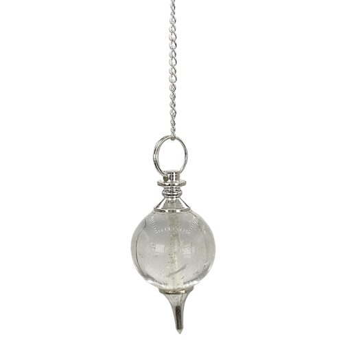Clear Crystal Ball Dowsing Pendulum - Brass Pendulum for Reiki Healing, Meditation, and Vastu Home Decor - Image 2