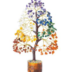 7 Chakra Crystal Gemstone Tree Healing 300 Beads | Bonsai Money Plant Vastu Item | Spiritual Gifts for Good Luck (Multi Color)